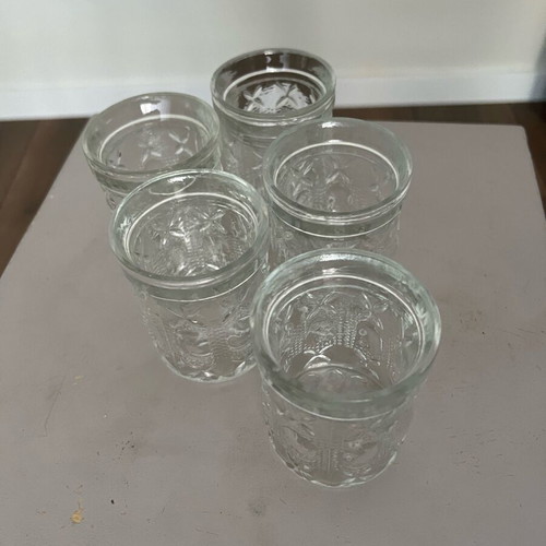 Aperitif glasses like new, set of 5, thick glass