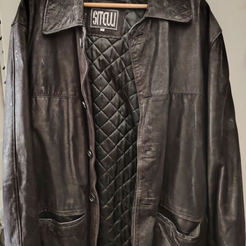 Sitelli men's leather jacket like new, size XXL, brown