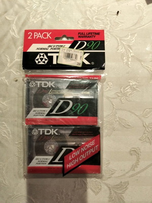 TDK D 90 cassette tapes new, pack of 2