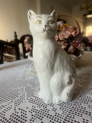 Decorative porcelain cat used