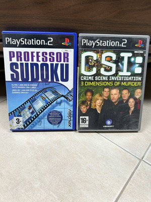 PS2 puzzle and mystery games pack (CSI 3 + Sudoku) used