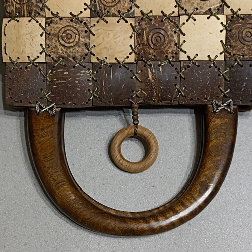Handmade Boho Coconut Shell & Wood Bag