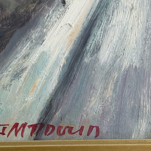 Dora Bouki oil painting on cardboard like new 50x70