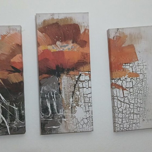 Triptych canvases like new, one 45x20cm and two 40x20cm