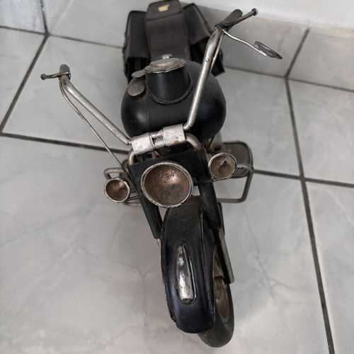 Handmade vintage decorative motorcycle metal model black
