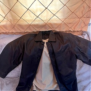 δερματινο Trapper leather overcoat/parka