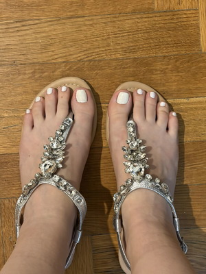 About You Silver Sandals with Rhinestones Size 39 Like New