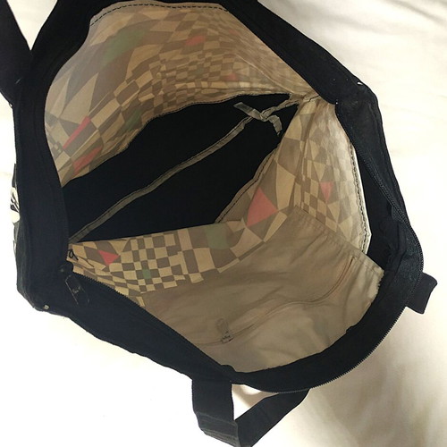 Beach bag like new, canvas material, black and white