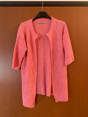 Πλεκτή ροζ ζακέτα Zara μεταχειρισμένη, μέγεθος small