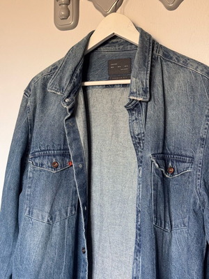 Zara Denim Jacket men's like new, gray and blue, size XL