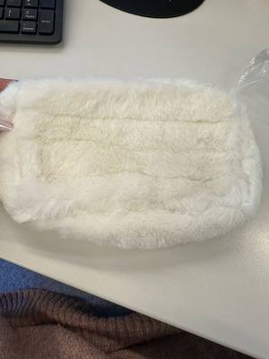 Fur toiletry bag new, white Sephora