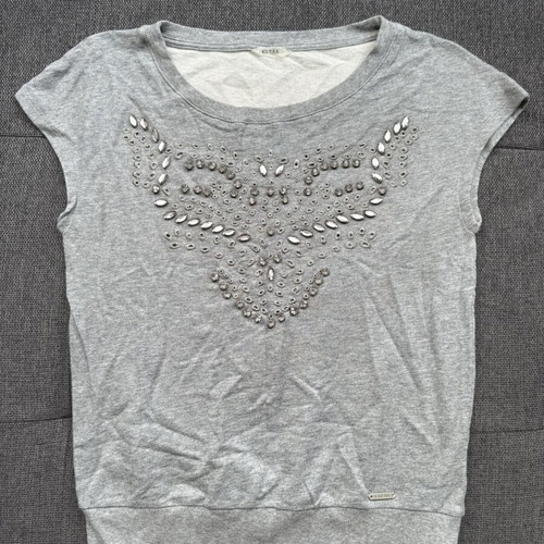 Guess women's tank top like new, size XS, gray with stones