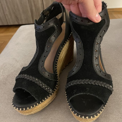 Tommy Hilfiger platform sandals used, leather and straw, size 39