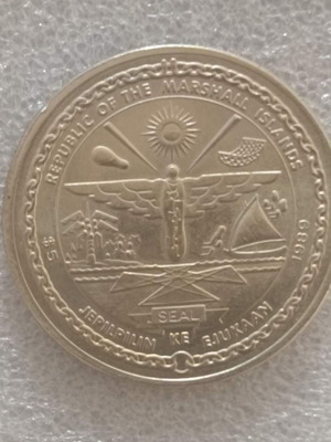 Marshall Islands 5 Dollars commemorative cupronickel coin 1989