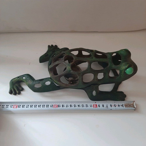 Japanese traditional frog lantern used, large metal decoration