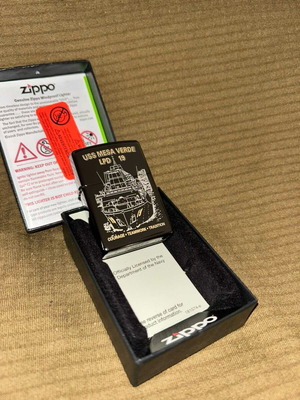 Zippo USS Mesa Verde lighter like new