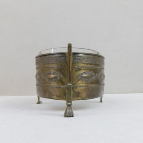 Bronze jardiniere with inner glass, French, about 130 years old