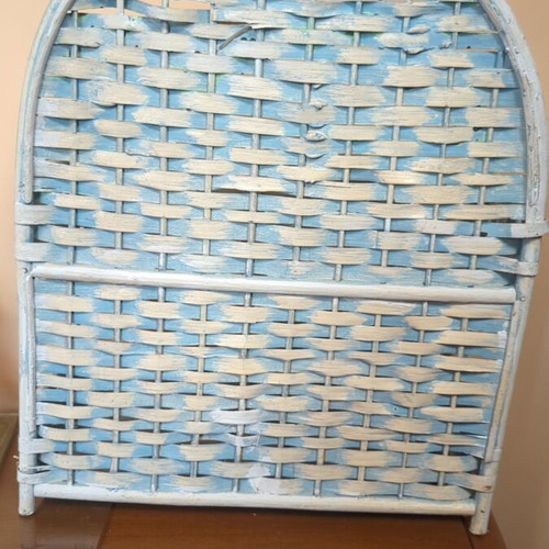 Vintage woven two-level shelf handmade like new