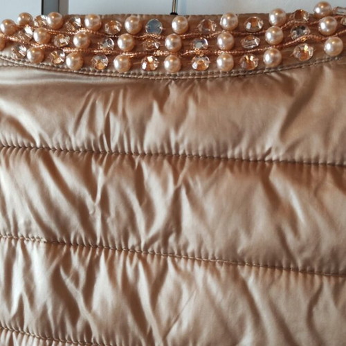 Women's spring autumn jacket like new, beige with pearls and stones