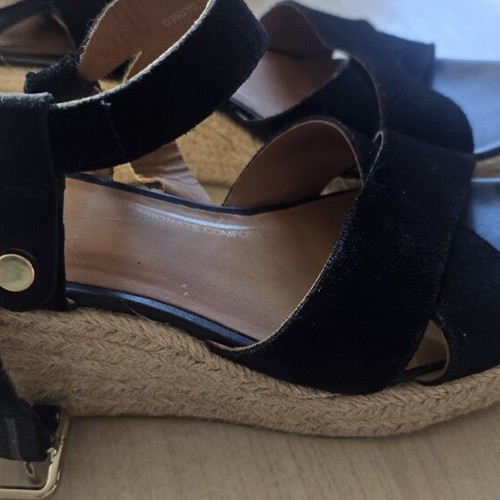 Geox leather sandals used, size 39, 8cm platform, black