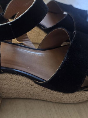 Geox leather sandals used, size 39, 8cm platform, black