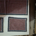 Small handmade cross-stitch doily with 2 napkins like new