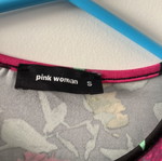 Pink Woman blouse size S with side ties, multicolor