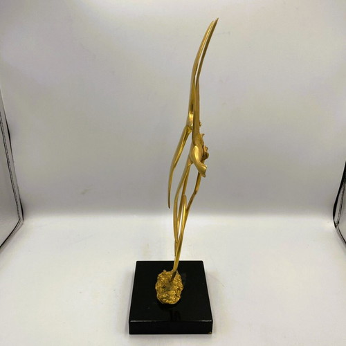 Vintage brass sculpture Seagulls in Flight like new, Hollywood Regency style