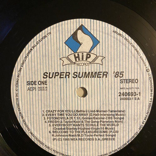 Various Super Summer '85 LP, pop