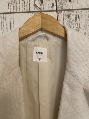 Sinsay Cropped Linen Blazer Beige, size S