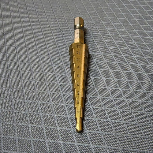 Titanium cone drill bit new with hex shank for metals, plastics, wood