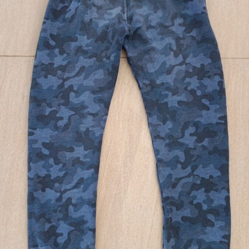 Sweatpants used, cotton, gray and blue, size 152-158 cm