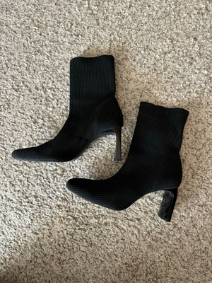 Bershka sock style ankle boots black like new, size 40