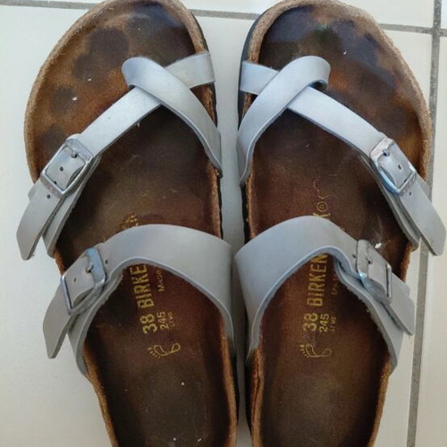 Birkenstock Mayari sandals, silver grey, size 38