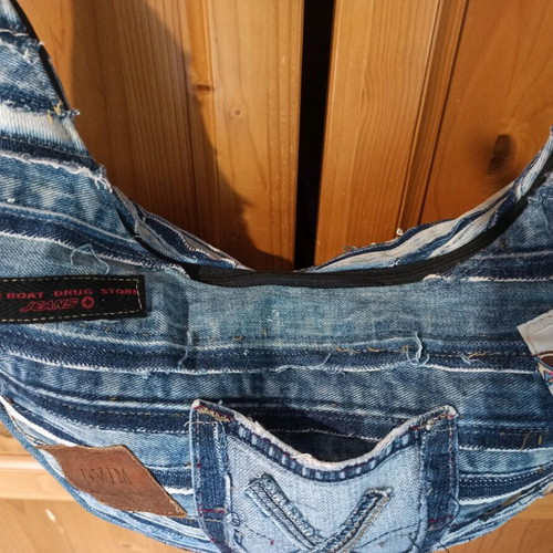 Jeans patchwork bag new crossbody with large interior space