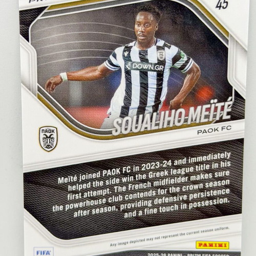 Panini FIFA Prizm 2025/26 Soualiho Meïté Soccer Ball Prizm Parallel SP card new