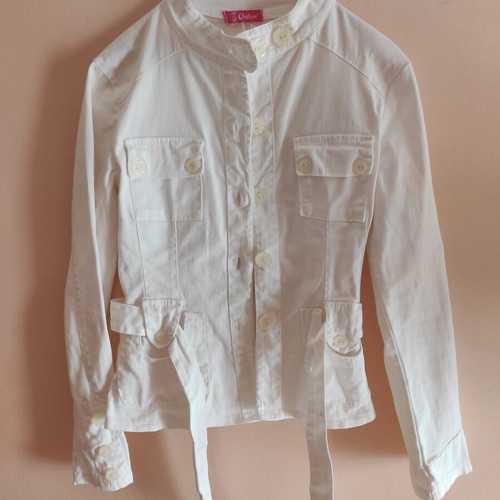 Chaton White Cotton Safari Jacket like new, sizes XS and S