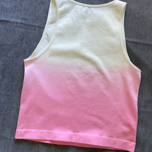 Primark Cares ribbed sleeveless crop top ombre pink white