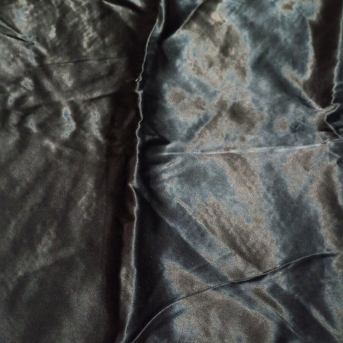 Hand-embroidered black satin pillowcase new, 58x45 cm