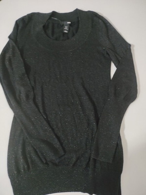 H&M blouse new XS/S black with silver thread