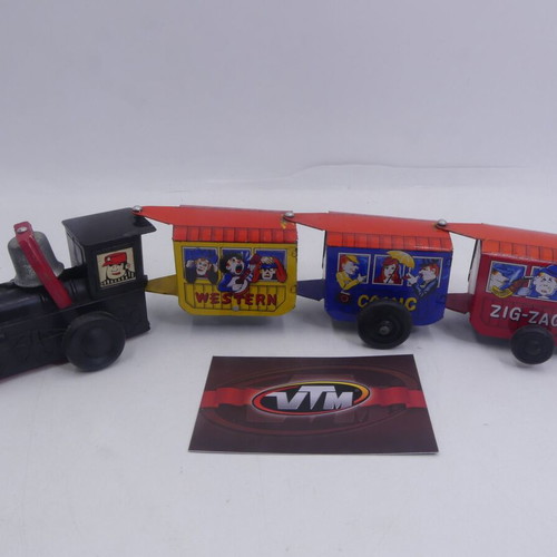MTU Tin Litho Wind Up Zig Zag Comic Western Express Train Toy used