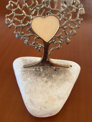 Heart tree with hearts on marble used