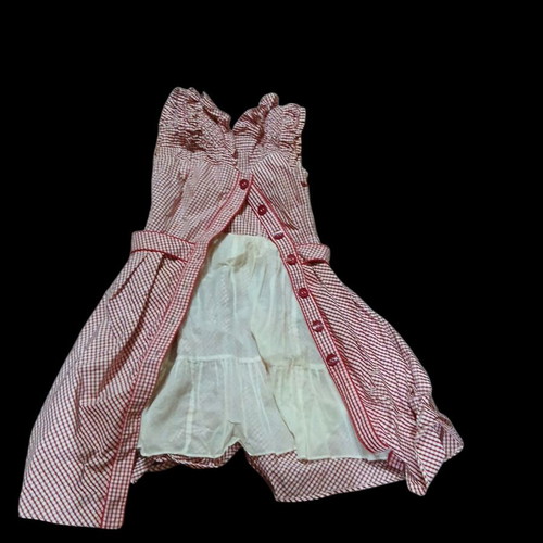 Summer dress like new, puffed mushroom style, white and red, size S