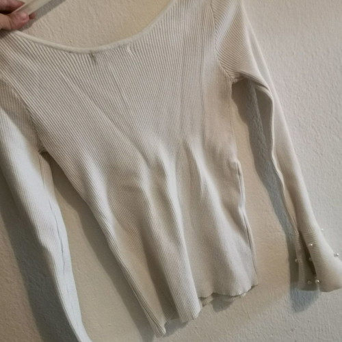White blouse with pearls small used