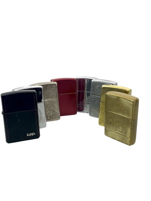 Zippo lighters used, pack of 8 collectible