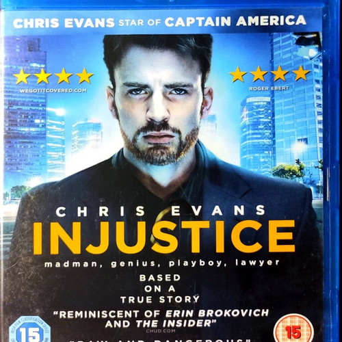Injustice Blu-ray used drama movie with Chris Evans, English subtitles