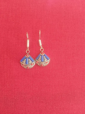 Ethnic earrings silver 925 new with semiprecious stones
