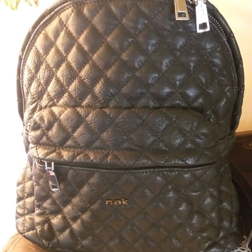 Nak leather quilted packpack like new, black