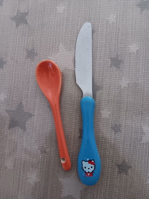 Children's knife and spoon used