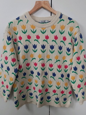 Alice Collins Floral Pullover 100% Cotton Size 10 Like New
